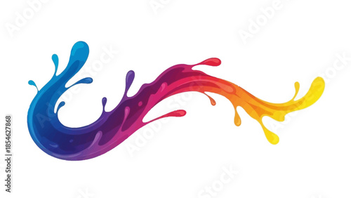 Dynamic and vibrant liquid color splash creating an abstract gradient flow, perfect for artistic design, modern graphics, or expressive visual effects
