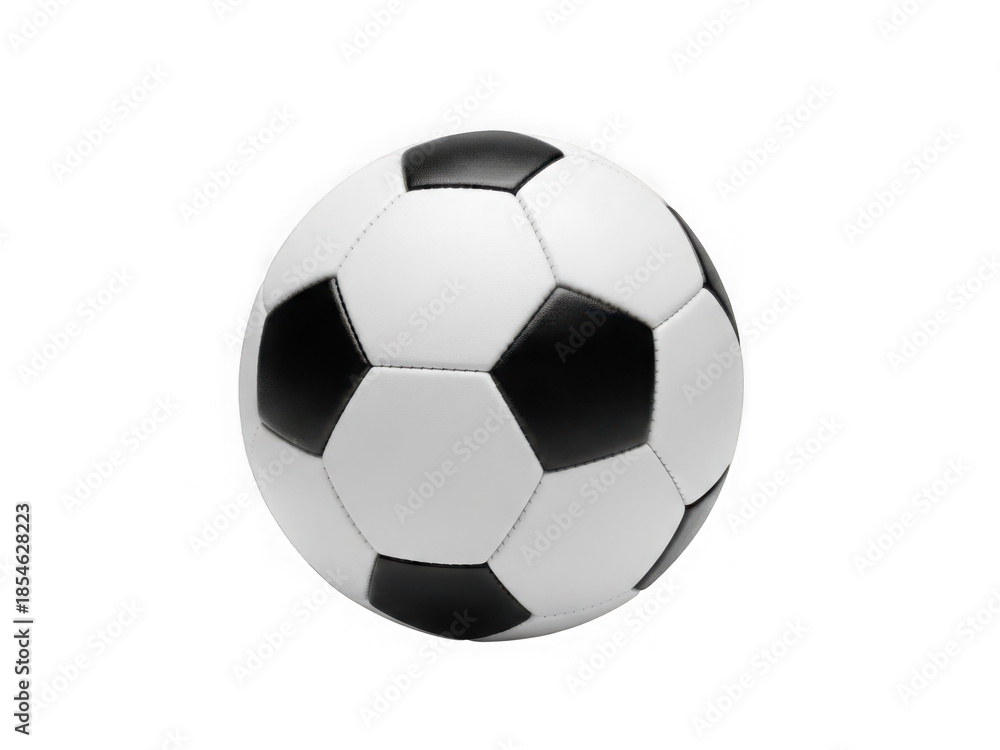 Fototapeta premium Classic black and white soccer ball isolated on white background isolated on transparent background