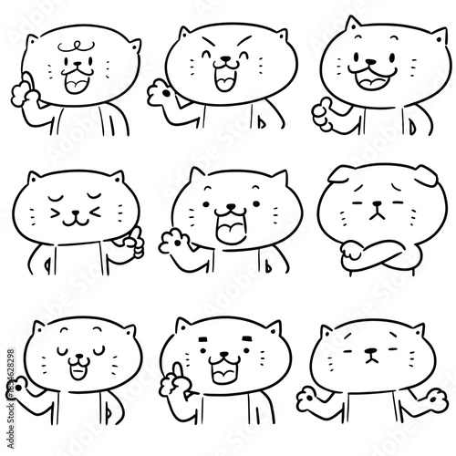 vector set of cat cartoon