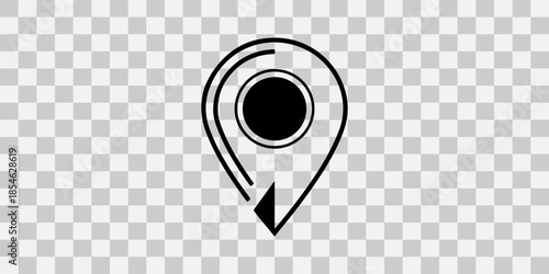 Map pin icon on transparent background