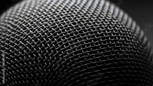 Close-up abstract view of a dark metallic mesh grid, revealing intricate texture and interwoven wires.