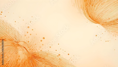 Orange Gradient Abstract Background with Circular Lines and Decorative Vector Design