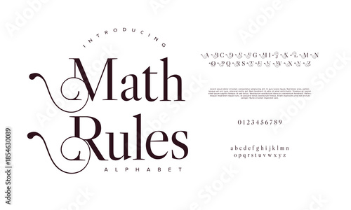 Elegant wedding alphabet letters font and number. Typography luxury classic lettering serif fonts decorative vintage retro concept. vector illustration