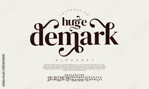 Elegant alphabet beauty logo font. Classic beautiful Modern luxury Serif Letter Minimal Fashion. Typography decoration logotype fonts, wedding, logos. vector illustration