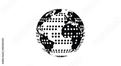 A striking black and white depiction of planet earth s continents as a bold silhouette