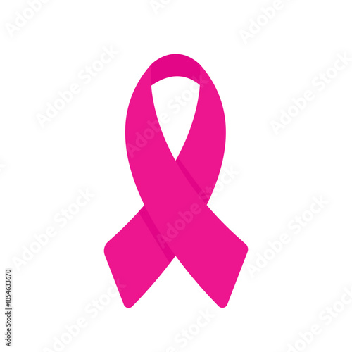 breast cancer awareness, A bright pink ribbon, the symbol for breast cancer, vector icon.