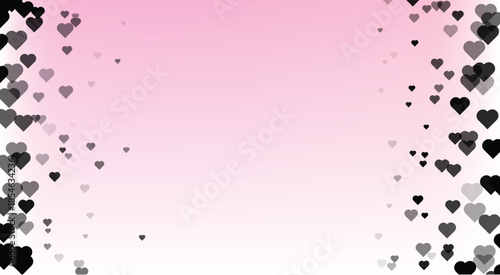 wedding invitation. black love heart valentine's day curd