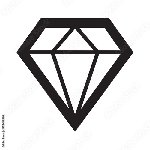 Black diamond jewellery line logo vector flat icon
