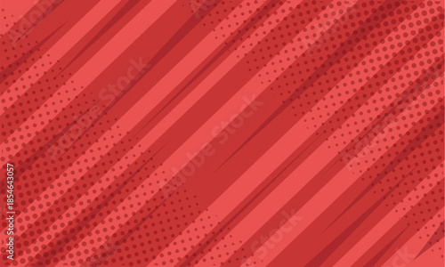 Red Comics with Halftone Background. Vintage Superhero Poster Backdrop Vector