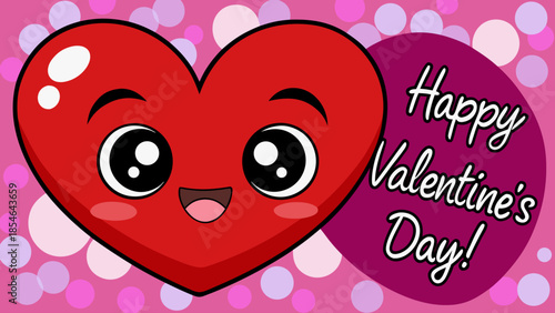 Red Heart on a Dreamy Bokeh Background for Valentine's Day Greeting Card Illustration