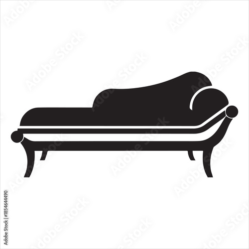 Therapy Couch Silhouette Vector Illustration