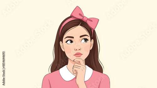 Thoughtful Young Woman Pondering a New Idea