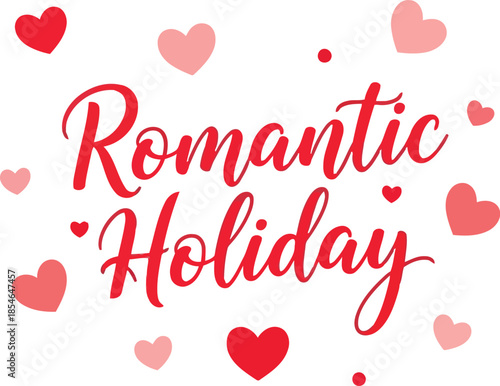 Romantic holiday with heart illustration and festive elements for love celebrations