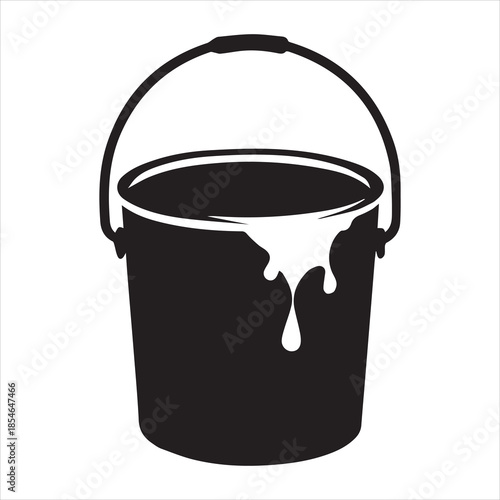 paint bucket silhouette vector illustration black