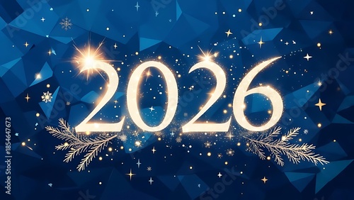 Festive New Year's graphic featuring the year 