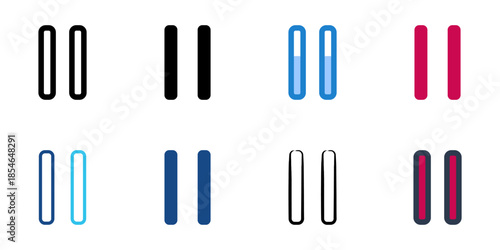 Stop icons set multiple style collection. Editable stroke 
