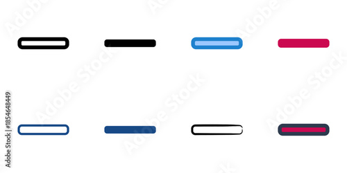 Minus icons set multiple style collection. Editable stroke 
