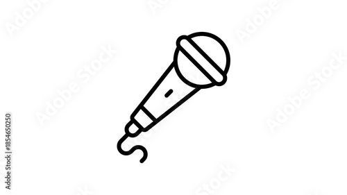 Well designed animated icon of wired microphone, singing mic in modern style