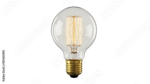 Valokuva Vintage Edison light bulb PNG isolated on transparent background, antique style