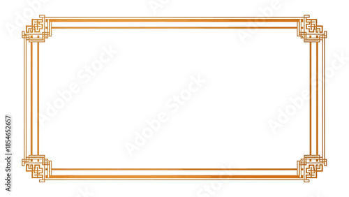 Elegant gold ornamental frame border with intricate corner details for invitations, certificates, and design projects