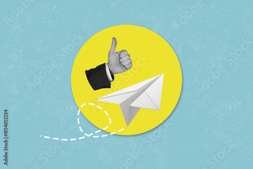 A contemporary art collage on the theme of a successful business development strategy. Rapid revenue growth, business development.