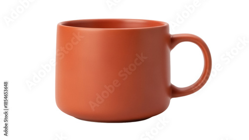 Foto Terracotta mug isolated PNG on transparent background, minimalist ceramic coffee