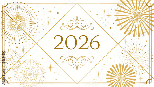Elegant gold 2026 New Year's celebration background design