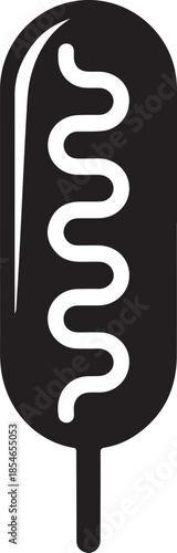 Corn Dog Silhouette Icon