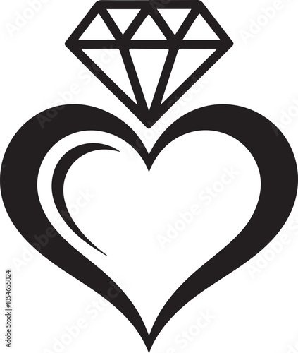 Heart with diamond ring