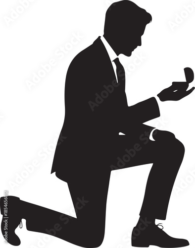Man Proposing Silhouette