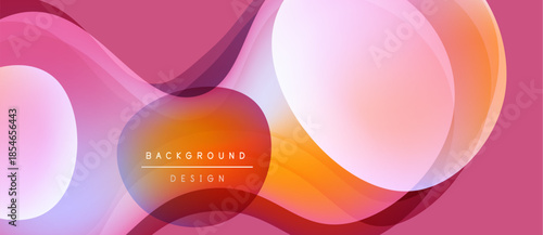 Abstract pink background. Overlapping layers create fluid shapes, gradients, modern design. Soft colors, dynamic composition.