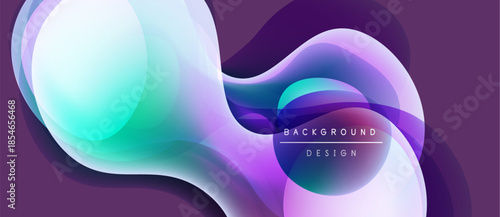 Abstract fluid shapes, vibrant colors blend. Purple, turquoise hues create modern design. Smooth gradients suggest movement, depth.