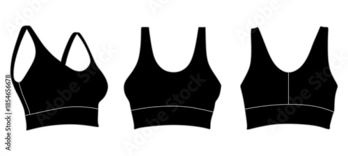 Sports Exercise Bra Tank Crop Top Mockup Template Vector