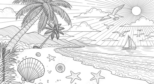 Tropical Beach Paradise Vacation Scene Relaxing Summer Holiday Travel Destination Resort Getaway Serene Coastal Landscape