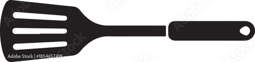 Slotted spatula kitchen utensil for cooking and serving food silhouette