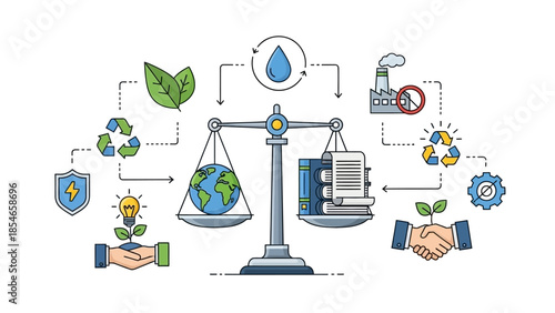 Sustainable Energy and Environmental Conservation Concept Illustration