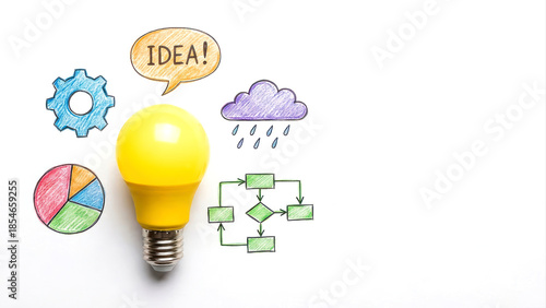 Creative Idea Generation and Business Strategy Concept
