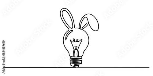A unique light bulb with bunny ears, symbolizing a bright idea Vector, illustration
