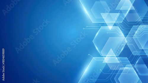 Modern Digital Abstract Background with Blue Geometric Shapes