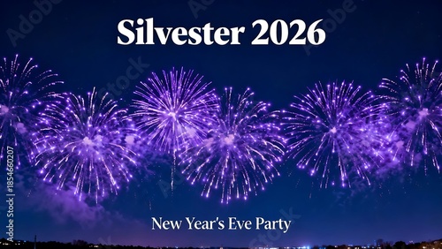 Happy New Year fireworks celebration vector illustration featuring festive holiday fire design with stars and lights on a black night background for a 2014 party event card