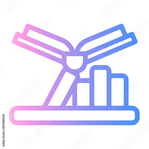 library bookshelf Line Gradient Icon
