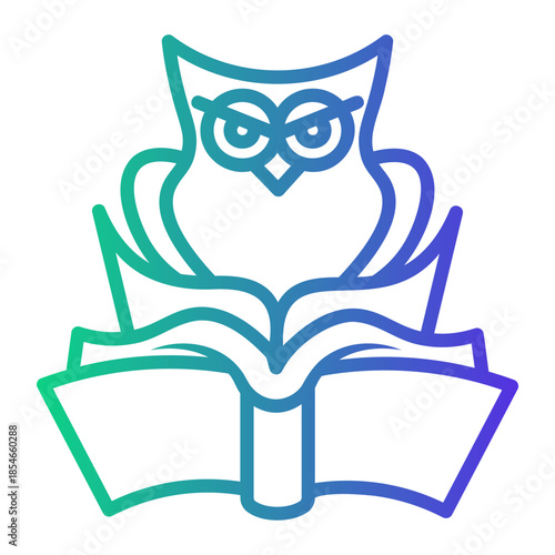 owl Line Gradient Icon