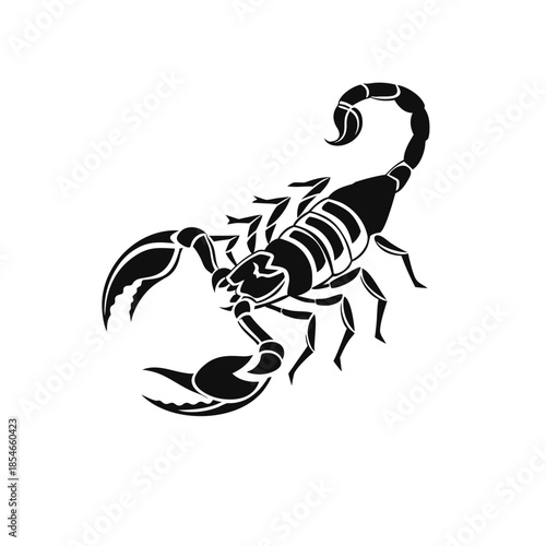 Black scorpion silhouette icon vector graphic