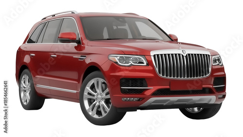 Photos Red SUV car isolated PNG on transparent background, luxury vehicle for transport
