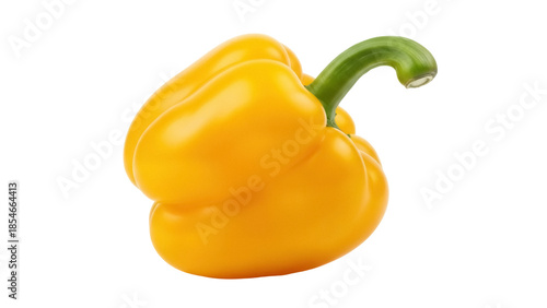 Schilderij op canvas Vibrant yellow bell pepper PNG isolated on transparent background, fresh vegetab