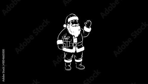 Christmas with santa clause Holiday collection. Vector flat illustration isolated, cartoon, illustration, vector, sport, boy, character, running, child, comic, football, hero, player, boxing, kid, sup