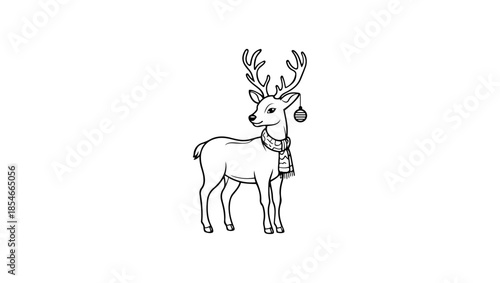 DESIGN Christmas with deer Holiday collection. Vector flat illustration isolated on WHITE ONLY SINGLE deer
ONLY BLACK AND WHITE, deer, animal, reindeer, silhouette, antler, vector, mammal, isolated