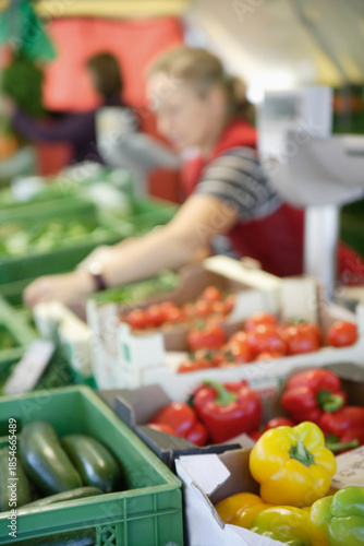 Organic vegetables at weekly outdoor market in Wolfratshausen Germany
