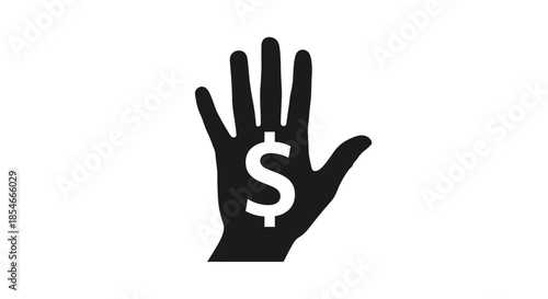 Conceptual illustration of a hand with a dollar sign symbolizing financial gain or investment