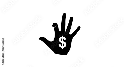 Conceptual hand gesture showing dollar sign symbol for business and finance decisions